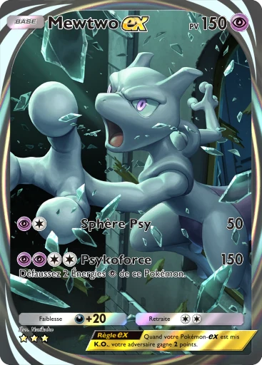 Carte Pokémon Mewtwo-ex de l'extension Puissance Génétique