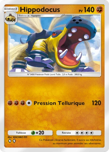 Carte Pokémon Hippodocus de l'extension Choc Spatio-Temporel