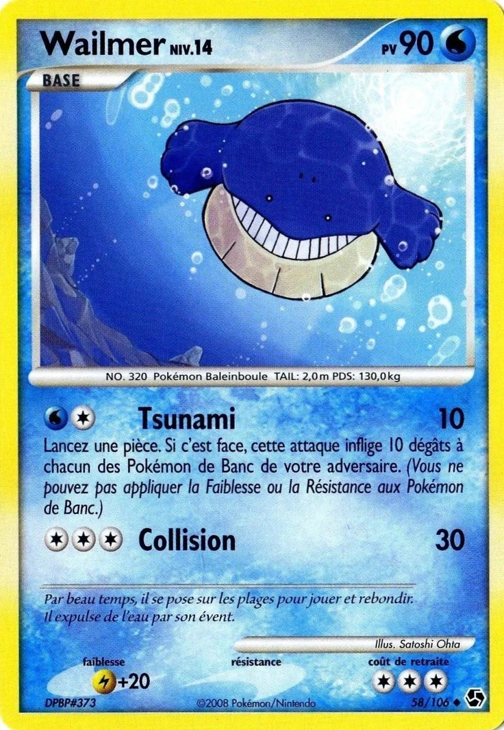 Carte Pokémon Wailmer de l'extension Duels au Sommets