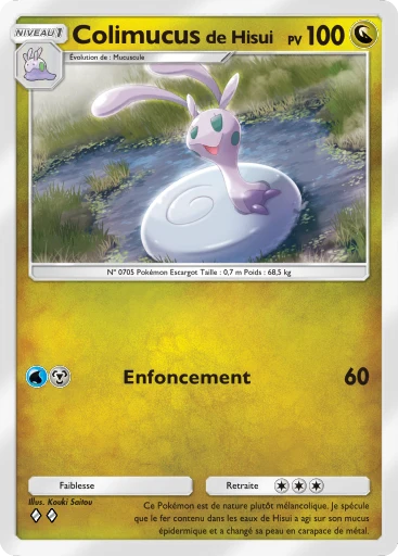 Carte Pokémon Colimucus de Hisui de l'extension Jours Heureux