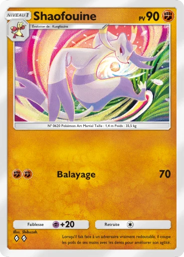 Carte Pokémon Shaofouine de l'extension La Clairière d'Évoli