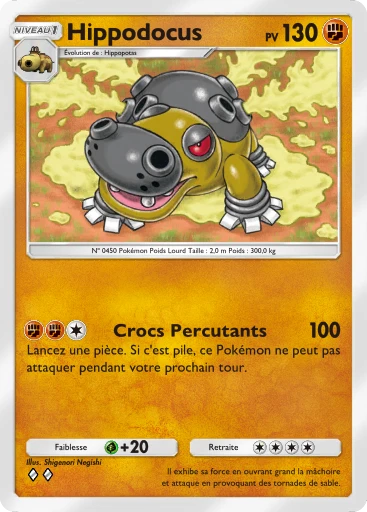 Carte Pokémon Hippodocus de l'extension Méga-Ascension