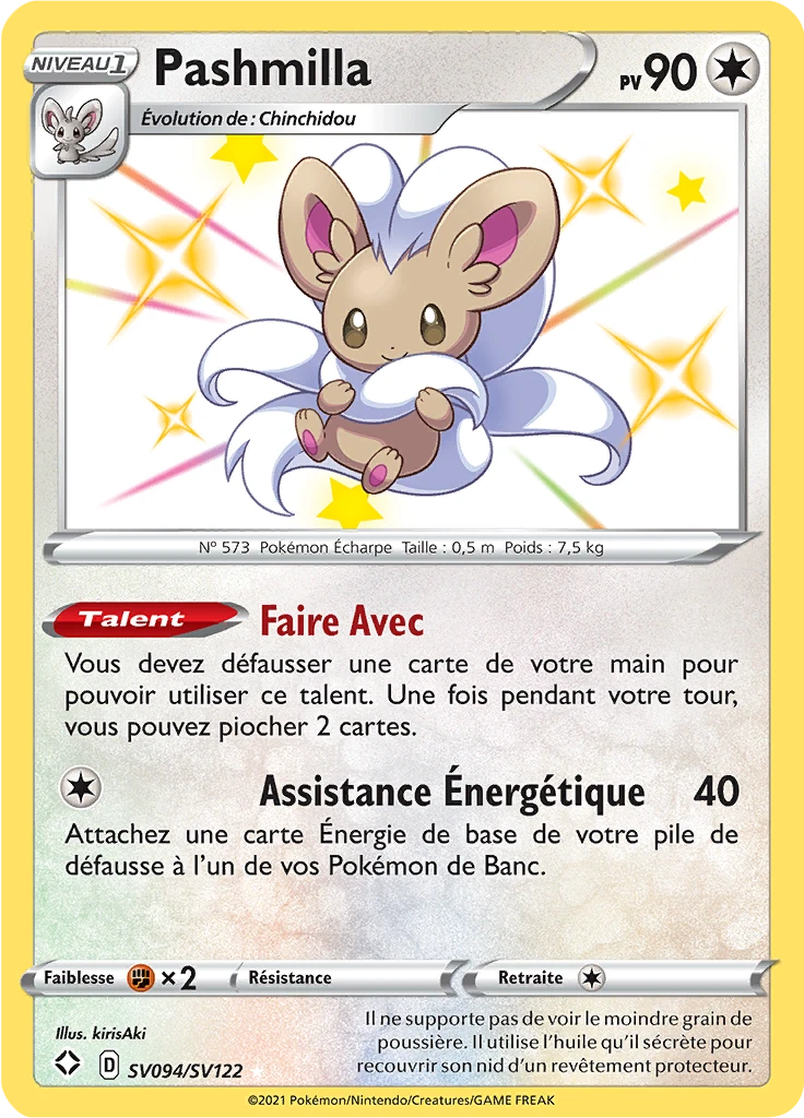 Carte Pokémon Pashmilla de l'extension Destinées Radieuses