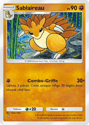 Carte Pokémon Sablaireau de l'extension Parade Onirique