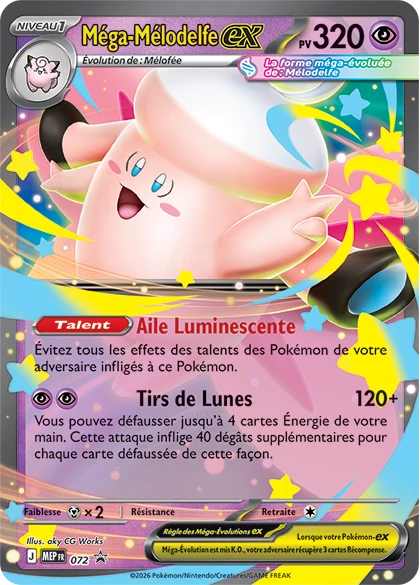 Carte Pokémon Méga-Mélodelfe-ex de l'extension MEP Black Star Promos