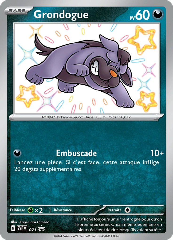 Carte Pokémon Grondogue de l'extension SVP Black Star Promos