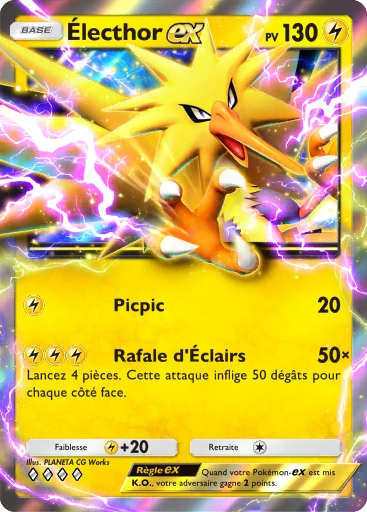 Carte Pokémon Électhor-ex de l'extension Booster de Luxe ex