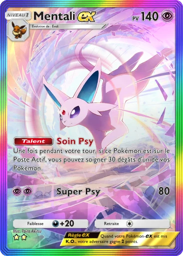 Carte Pokémon Mentali-ex de l'extension Sagesse entre Ciel et Mer