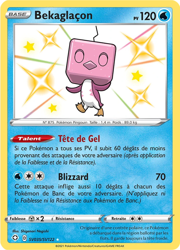 Carte Pokémon Bekaglaçon de l'extension Destinées Radieuses