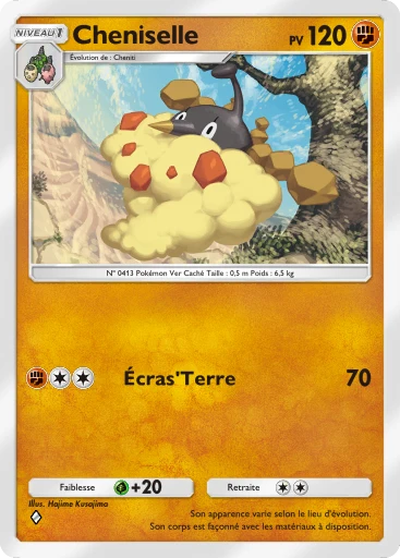 Carte Pokémon Cheniselle de l'extension Choc Spatio-Temporel