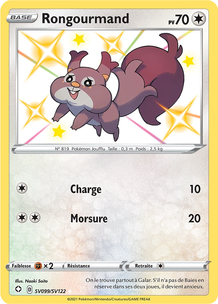 Carte Pokémon Rongourmand de l'extension Destinées Radieuses