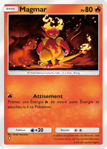 Carte Pokémon Magmar de l'extension Choc Spatio-Temporel