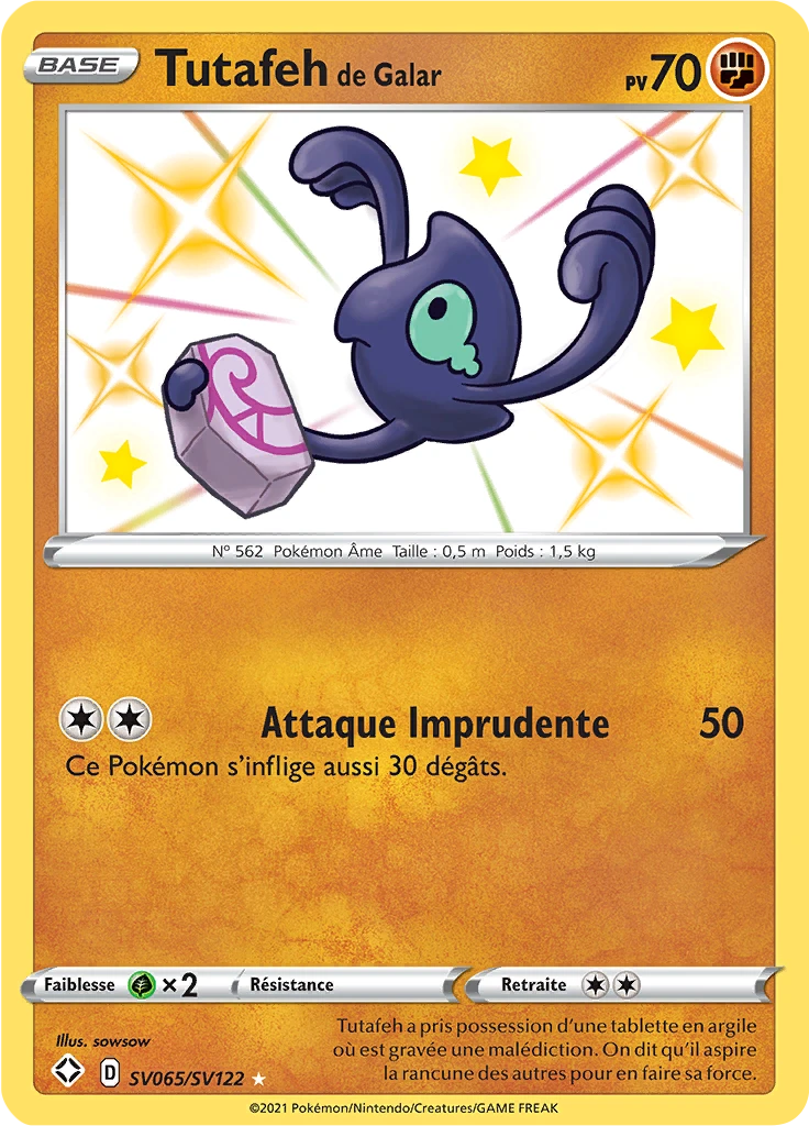 Carte Pokémon Tutafeh de Galar de l'extension Destinées Radieuses