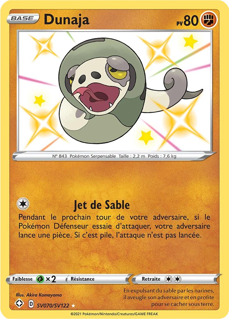 Carte Pokémon Dunaja de l'extension Destinées Radieuses
