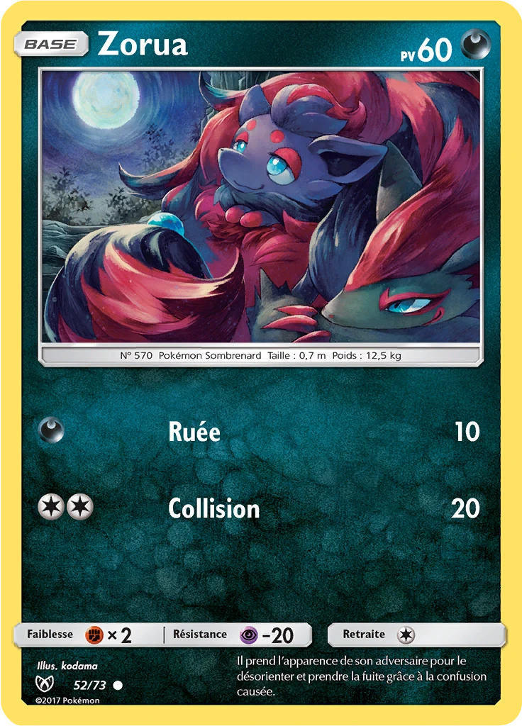 Carte Pokémon Zorua de l'extension Légendes Brillantes