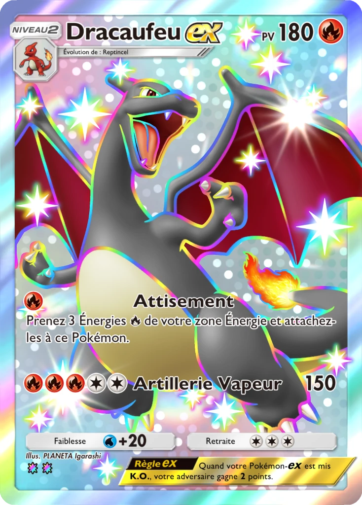 Carte Pokémon Dracaufeu-ex de l'extension Réjouissances Rayonnantes