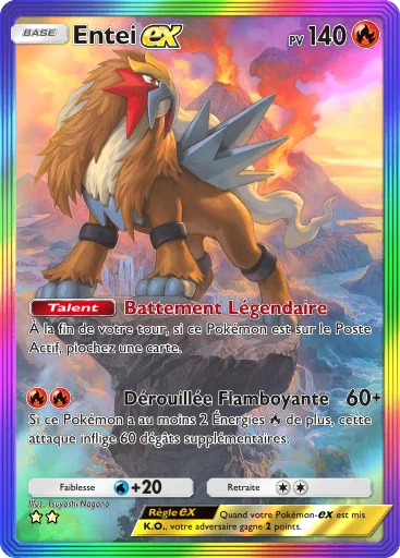 Carte Pokémon Entei-ex de l'extension Source Secrète