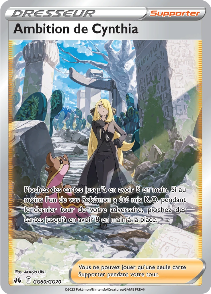 Carte Pokémon Ambition de Cynthia de l'extension Zénith Suprême