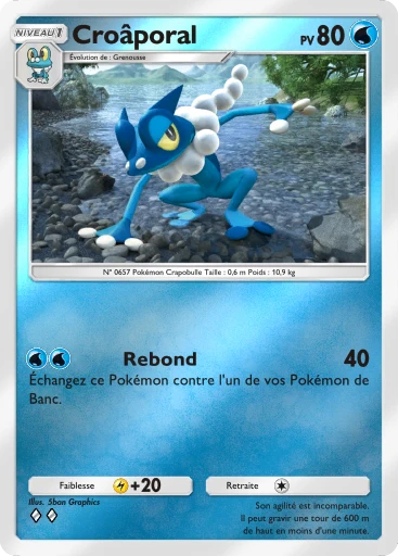Carte Pokémon Croâporal de l'extension Booster de Luxe Méga