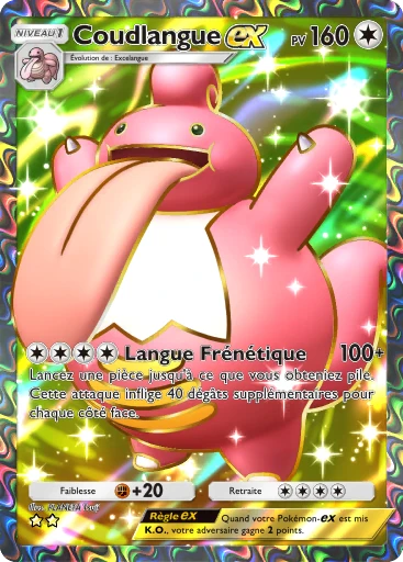 Carte Pokémon Coudlangue-ex de l'extension Choc Spatio-Temporel