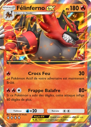 Carte Pokémon Félinferno-ex de l'extension Booster de Luxe ex