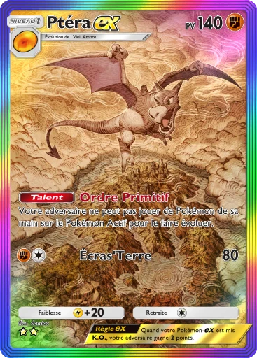 Carte Pokémon Ptéra-ex de l'extension L'Île Fabuleuse