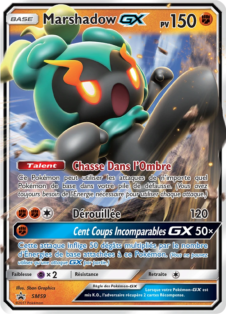 Carte Pokémon Marshadow GX de l'extension Promo SM