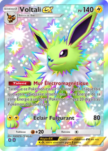 Carte Pokémon Voltali-ex de l'extension Aura Palpitante
