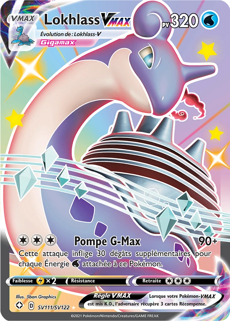 Carte Pokémon Lokhlass VMAX de l'extension Destinées Radieuses