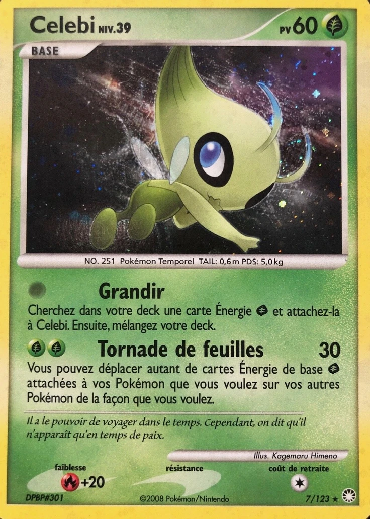 Carte Pokémon Celebi de l'extension Trésors Mystérieux