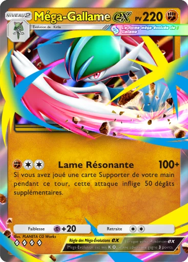 Carte Pokémon Méga-Gallame-ex de l'extension Booster de Luxe Méga