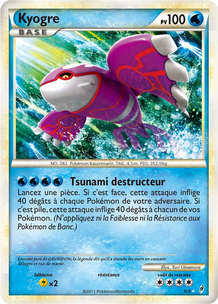 Carte Pokémon Kyogre de l'extension L'appel des Légendes