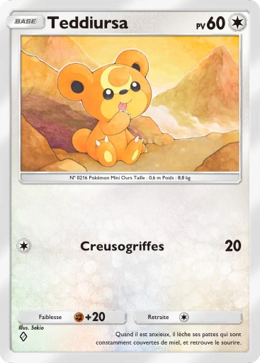 Carte Pokémon Teddiursa de l'extension Aura Palpitante