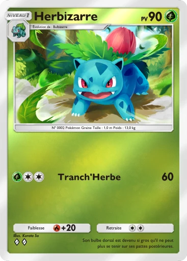 Carte Pokémon Herbizarre de l'extension Booster de Luxe ex