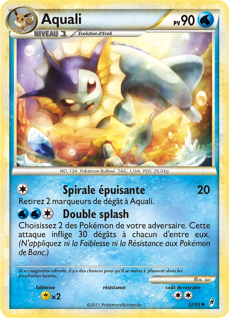 Carte Pokémon Aquali de l'extension L'appel des Légendes