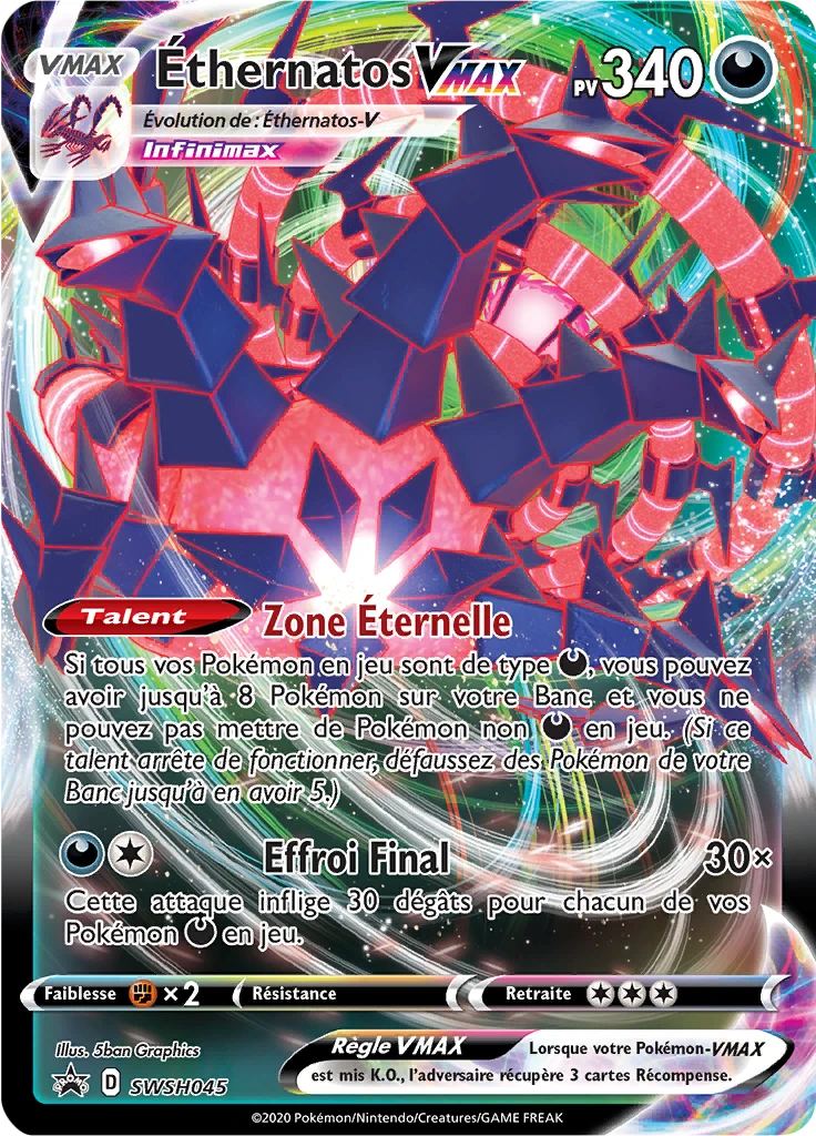 Carte Pokémon Éthernatos VMAX de l'extension Promo SWSH
