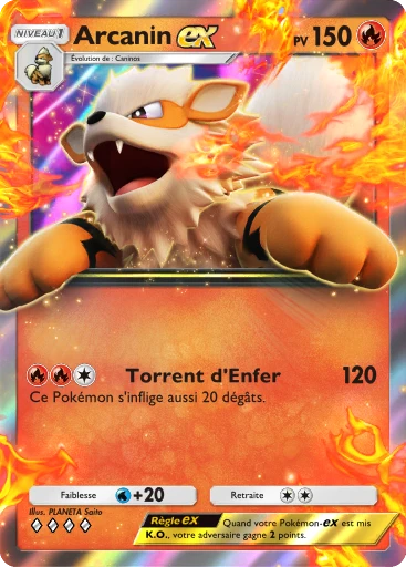 Carte Pokémon Arcanin-ex de l'extension Puissance Génétique