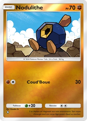 Carte Pokémon Nodulithe de l'extension Booster de Luxe Méga