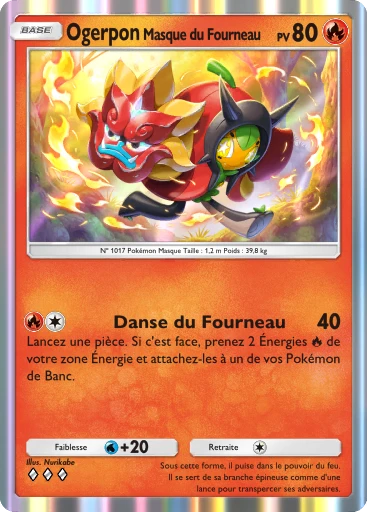 Carte Pokémon Ogerpon Masque du Fourneau de l'extension Booster de Luxe Méga