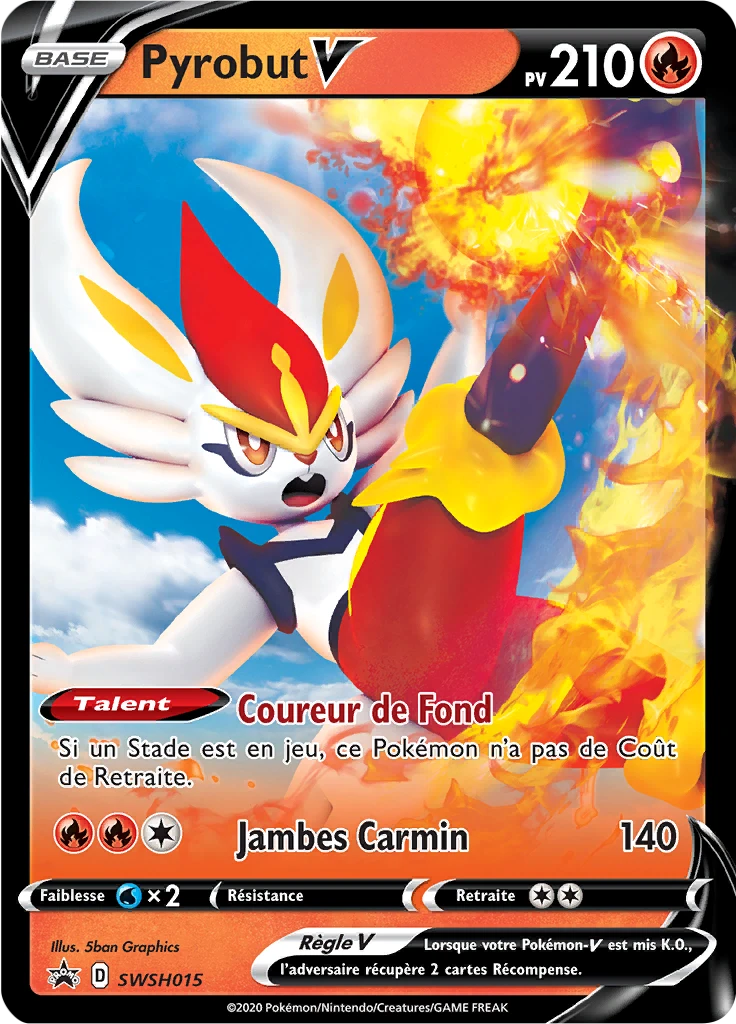 Carte Pokémon Pyrobut V de l'extension Promo SWSH