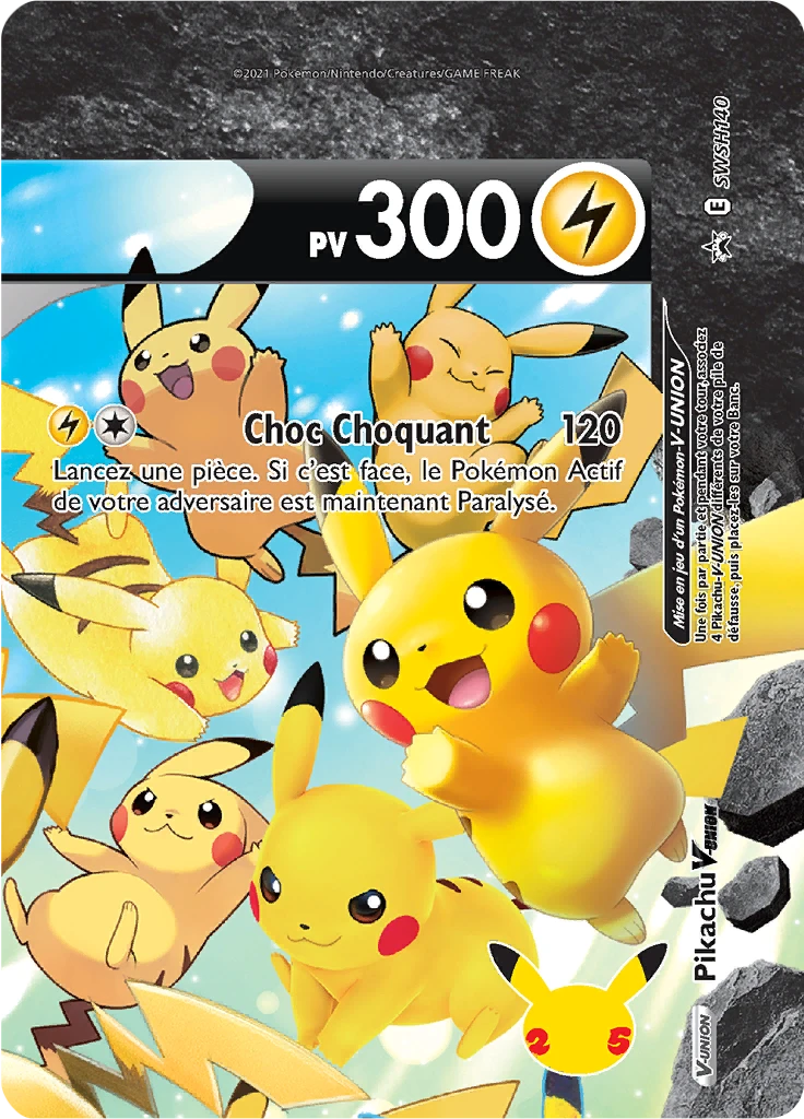 Carte Pokémon Pikachu V-UNION de l'extension Promo SWSH