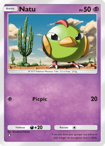 Carte Pokémon Natu de l'extension Sagesse entre Ciel et Mer