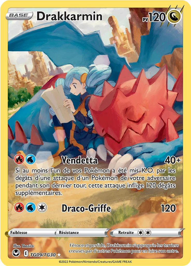 Carte Pokémon Drakkarmin de l'extension Tempête Argentée