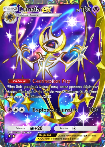 Carte Pokémon Lunala-ex de l'extension Gardiens Astraux