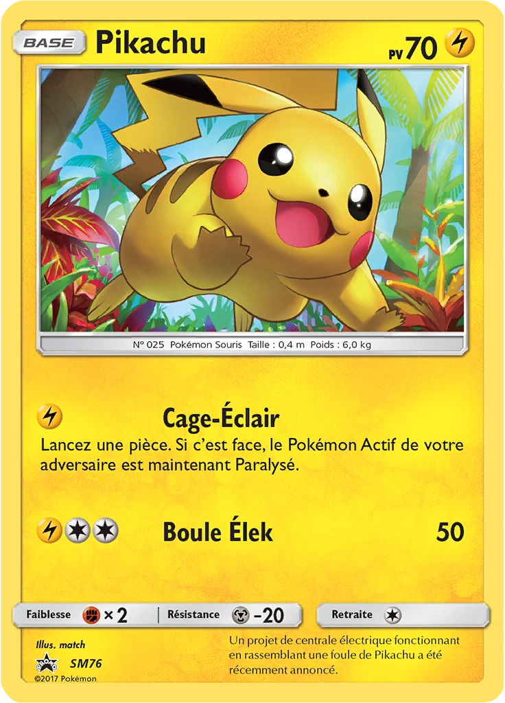 Carte Pokémon Pikachu de l'extension Promo SM