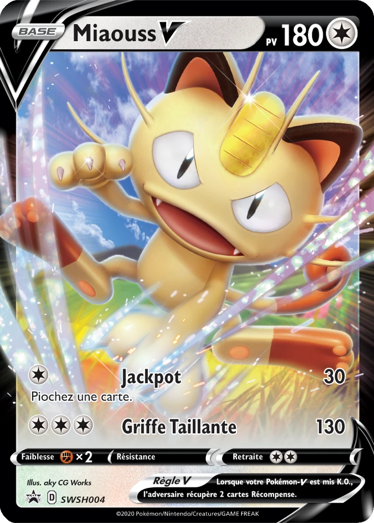 Carte Pokémon Miaouss V de l'extension Promo SWSH