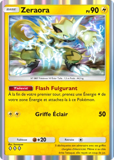 Carte Pokémon Zeraora de l'extension Crise Interdimensionnelle