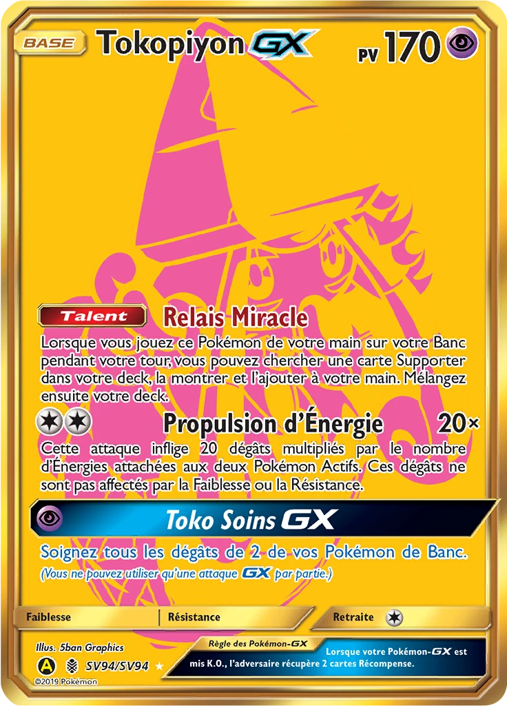 Carte Pokémon Tokopiyon-GX de l'extension Destinées Occultes