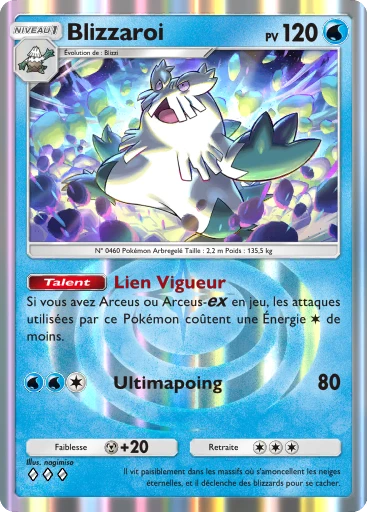 Carte Pokémon Blizzaroi de l'extension Lumière Triomphale