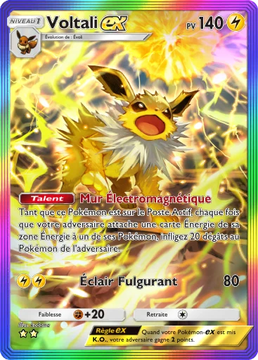 Carte Pokémon Voltali-ex de l'extension Méga-Ascension